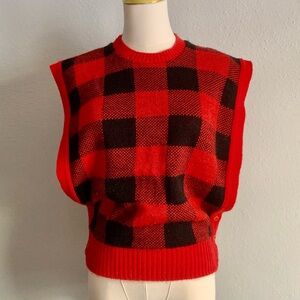 Vintage buffalo check sweater vest